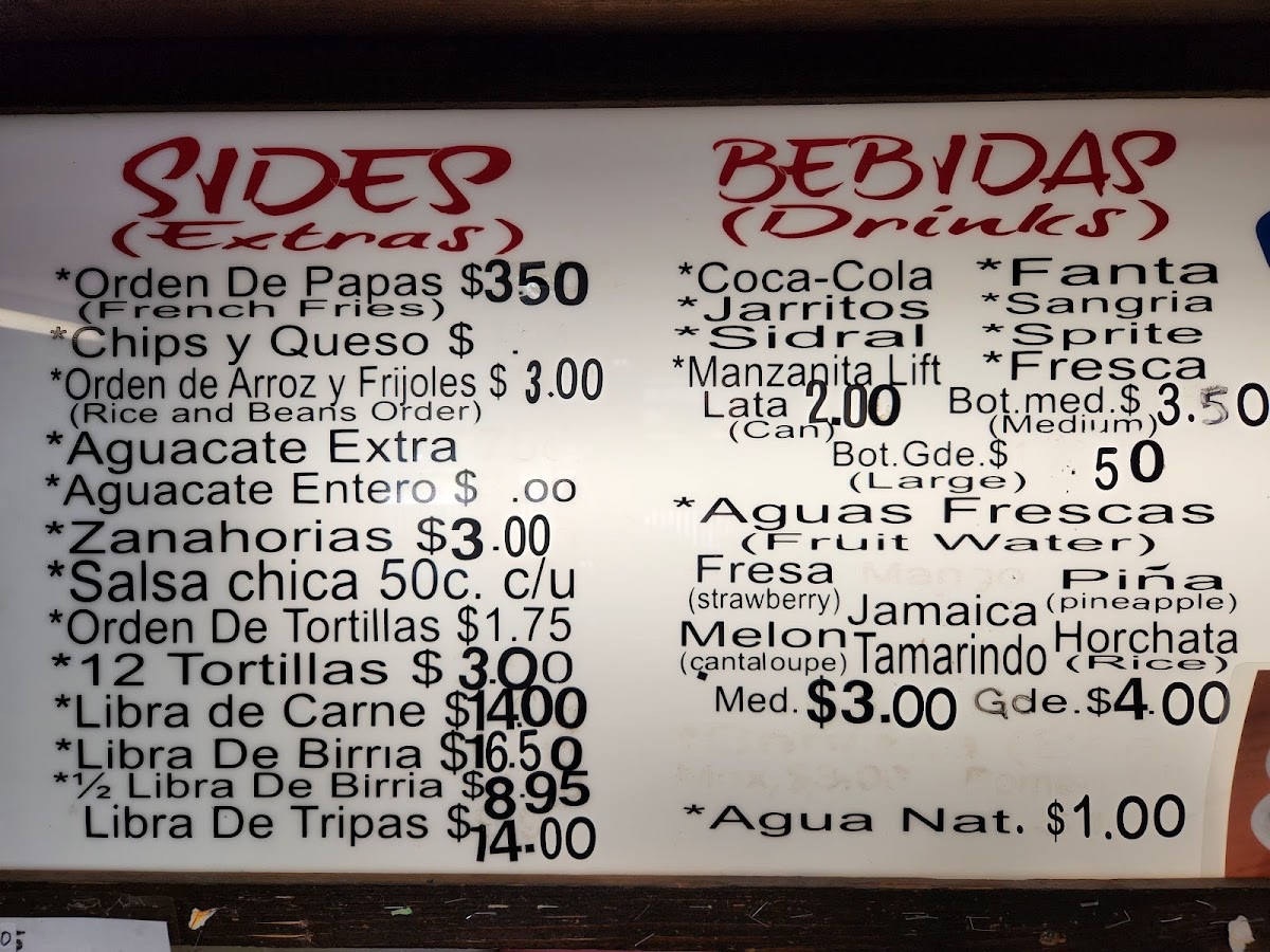 Los Desvelados Menu - Image 3